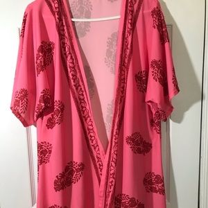 Kimono pink and burgundy size Medium high low cover